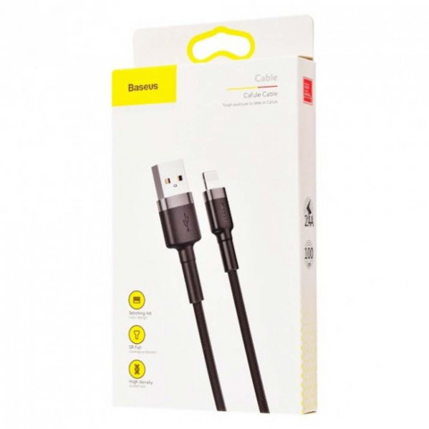 Кабель USB to Lightning Baseus Cafule 2.4 A 0.5 m (gray/black)